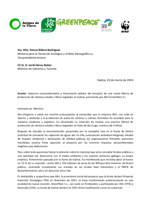 Carta contra la celulosa de Galicia
