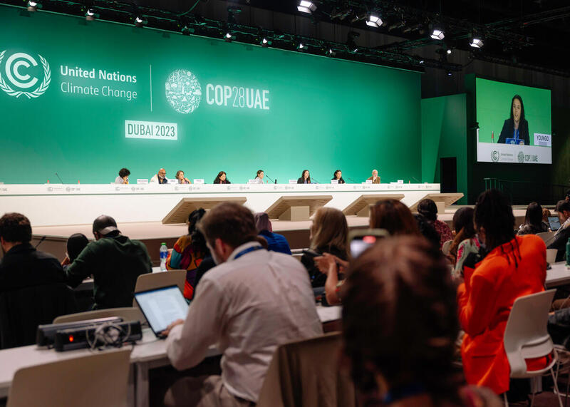 People's Plenary to demand an equitable, accelerated, feminist and funded transition to phase out fossil fuels at the Conference of the Parties (COP28) in Dubai. © Marie Jacquemin / Greenpeace