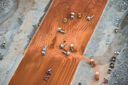 Vista aérea de la construcción de la presa de Belo Monte.