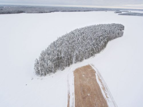 Vista aérea del Gran Bosque del Norte en Finlandia